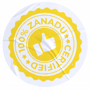 Sticker mit Schriftzug 100% Zanadu Certified